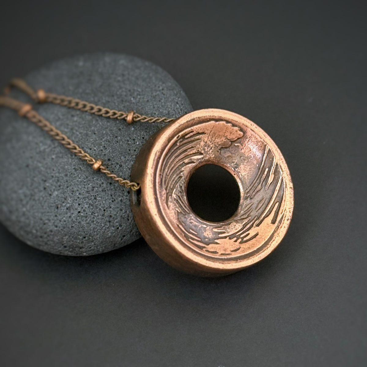 Endless Ocean Pendant, 28mm, Copper