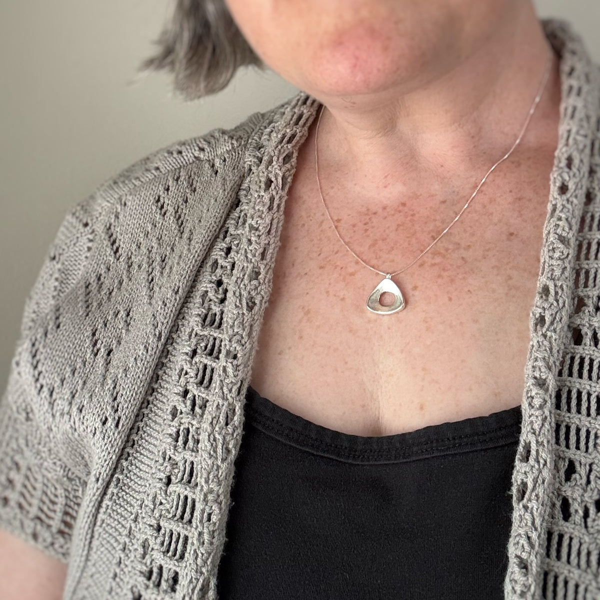 Pure & Simple Up Triangle Pendant, 17mm, Sterling Silver