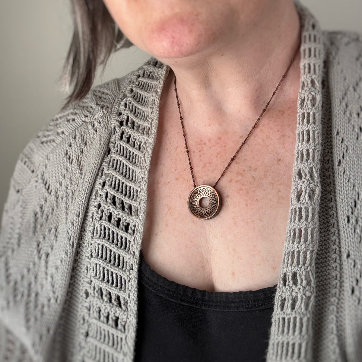 Torus Pendant, 25mm, Copper