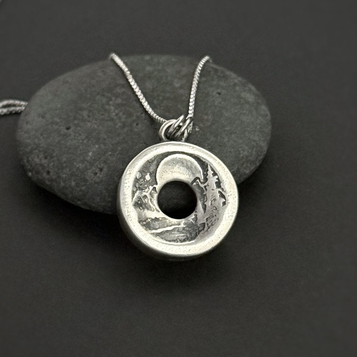 Sacred Land Pendant, 14mm, Sterling