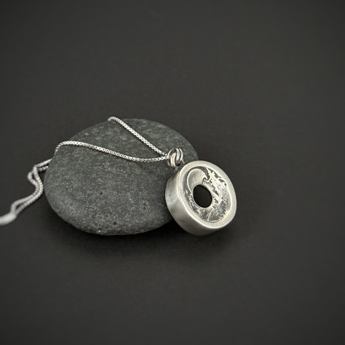 Sacred Land Pendant, 14mm, Sterling