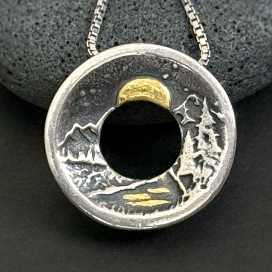 Sacred Land w 22K Gold Accents, 20mm