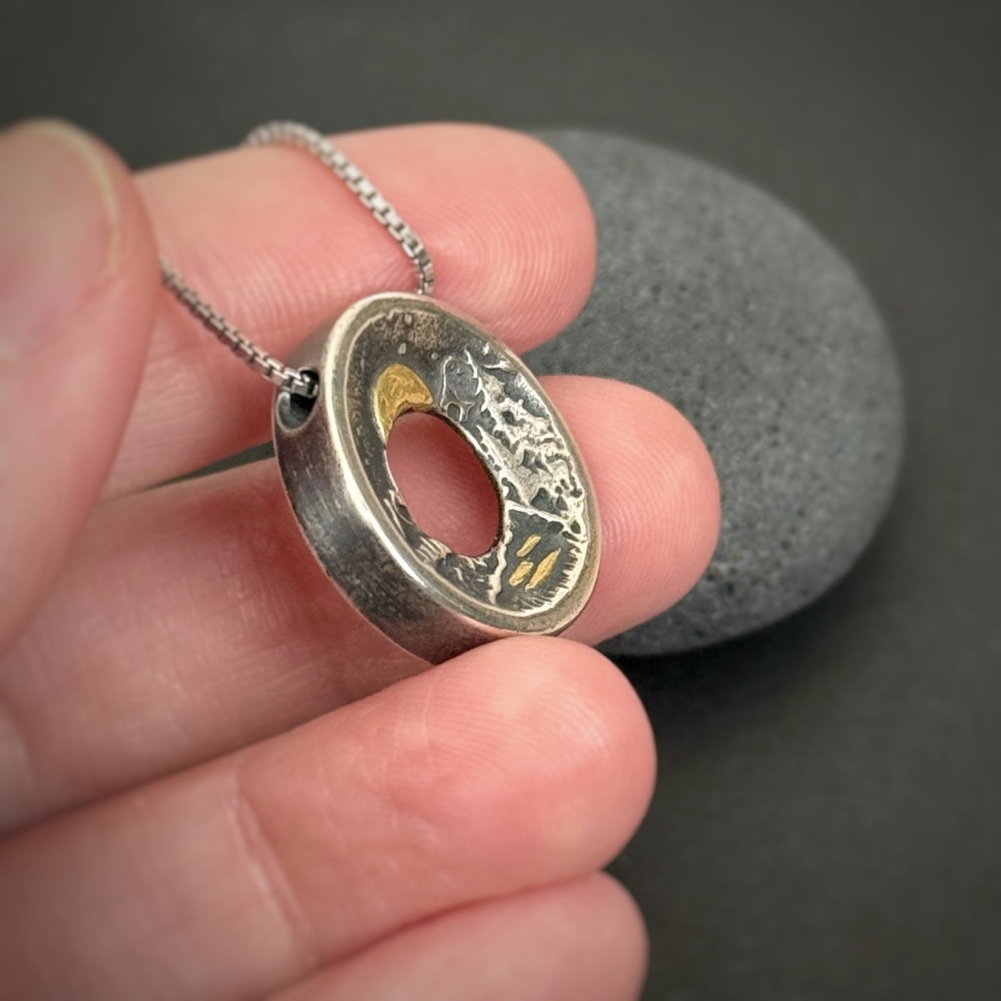 Sacred Land w 22K Gold Accents, 20mm