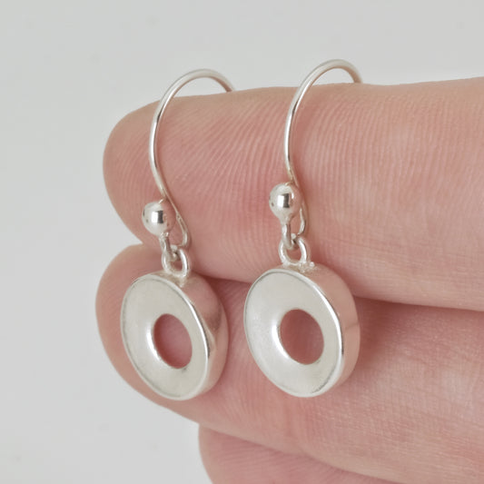 P&S Earrings, Circle, Sterling 10mm