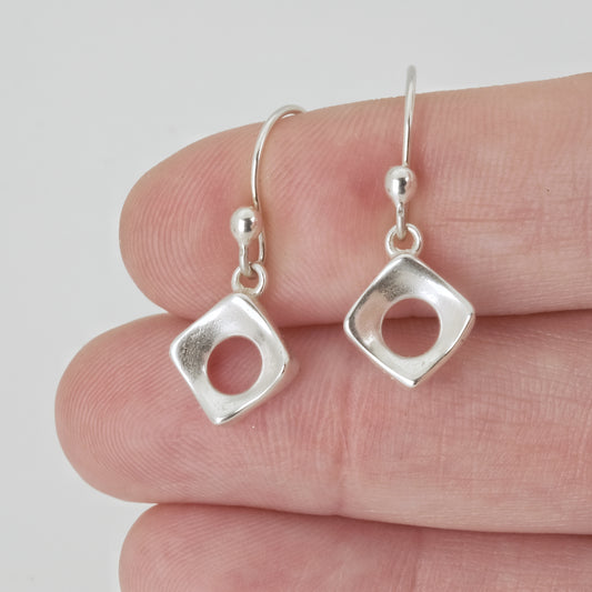P&S Earrings, Diamond, Sterling 10mm
