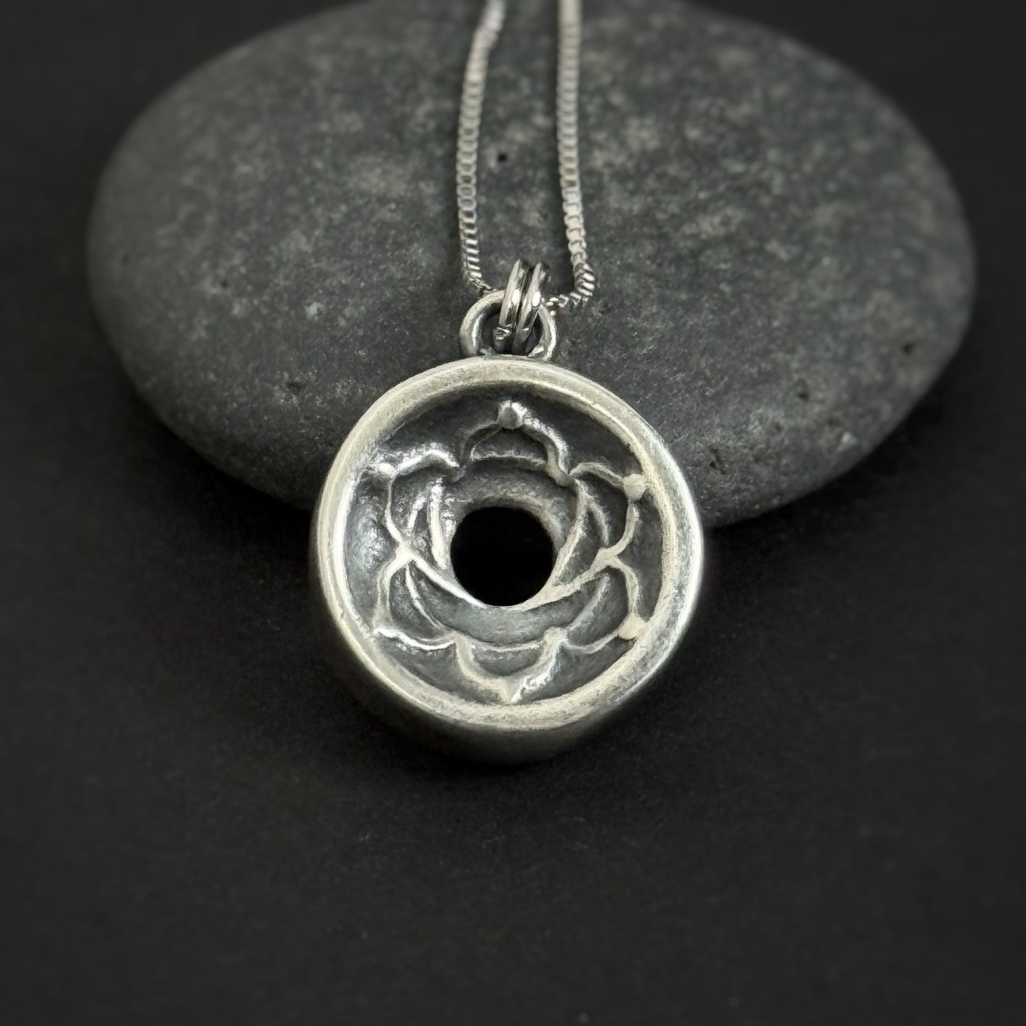 Sacral Chakra Pendant, 14mm, Sterling