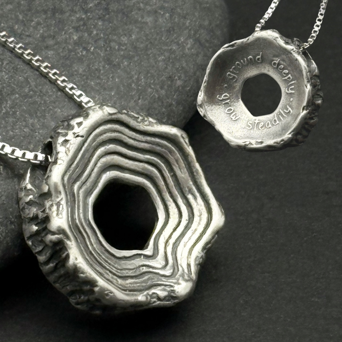 Rooted Rings Pendant, 16mm, Sterling